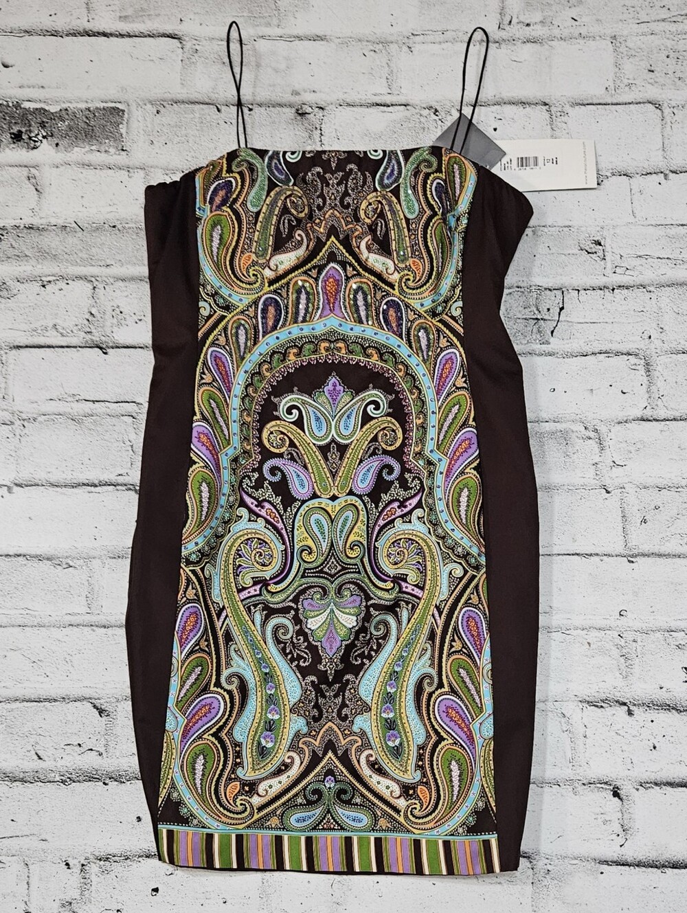 Theia Paisley Print Sheath Dress Size 12 NWT Sleeveless Cocktail Dress
